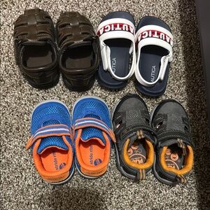 Nautica Black and White Kids Sandals